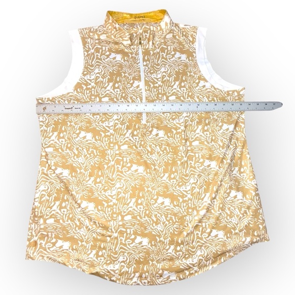 NANCY LOPEZ Golf Jungle Oasis Collection Sleeveless Polo Plus - 2X Gold - Picture 10 of 13